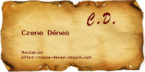 Czene Dénes névjegykártya